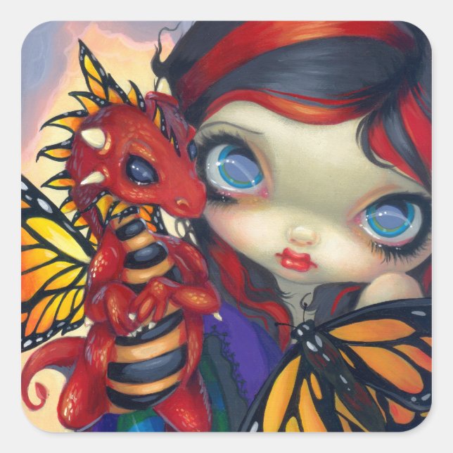 Adesivo Quadrado Vinheta "Dragoning III" do Querido (Frente)