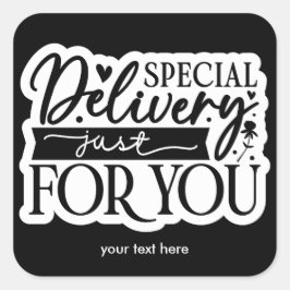 Adesivo Quadrado Vinheta especial de entrega