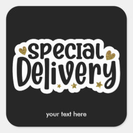 Adesivo Quadrado vinheta especial de entrega