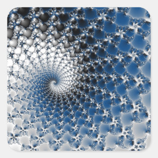 Adesivo Quadrado Vinheta espiral azul