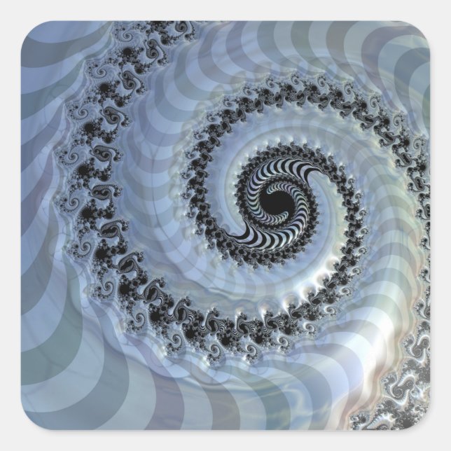 Adesivo Quadrado Vinheta Espiral Espiral Fractal (Frente)