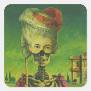 Adesivo Quadrado Vinheta-esqueleto de Horror Gótico