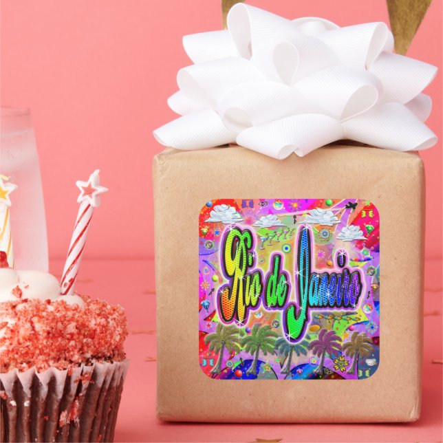 Adesivo Quadrado Vinheta Express do Rio de Janeiro (Festa)