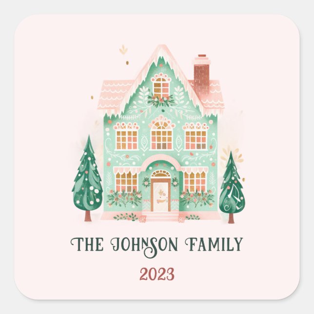 Adesivo Quadrado Vinheta Festiva Personalizada (Frente)