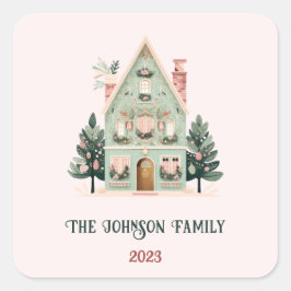 Adesivo Quadrado Vinheta Festiva Personalizada