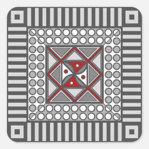 Adesivo Quadrado Vinheta Geométrica Alternativa