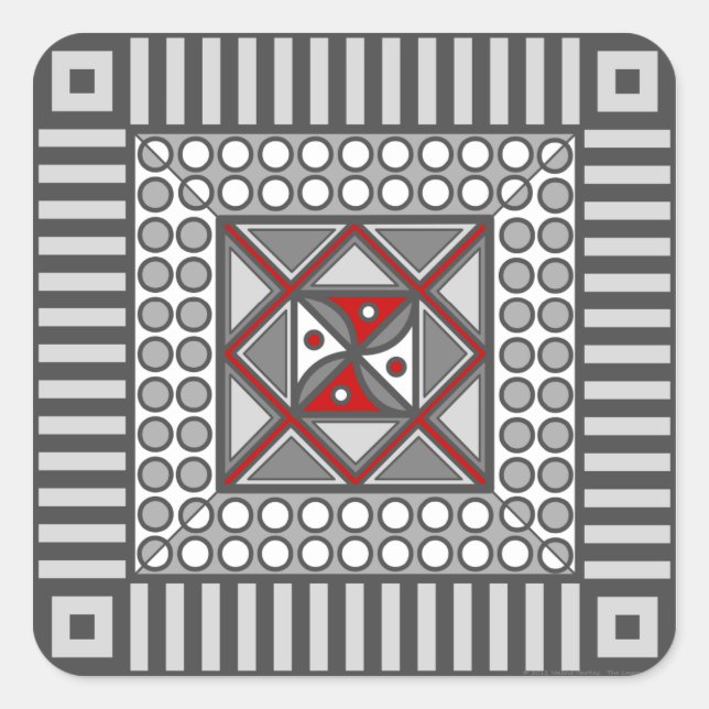 Adesivo Quadrado Vinheta Geométrica Alternativa (Frente)