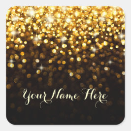 Adesivo Quadrado Vinheta Glitz de Glam Place Dourada Black Hollywoo