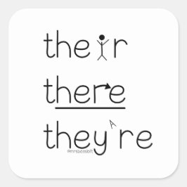 Adesivo Quadrado Vinheta Gramática