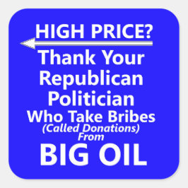 Adesivo Quadrado Vinheta Grande de Bomba de Gás de Petróleo