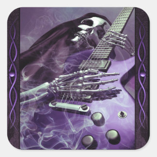 Adesivo Quadrado Vinheta-guitarra da Grim Reaper