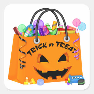 Adesivo Quadrado Vinheta Halloween - SRF