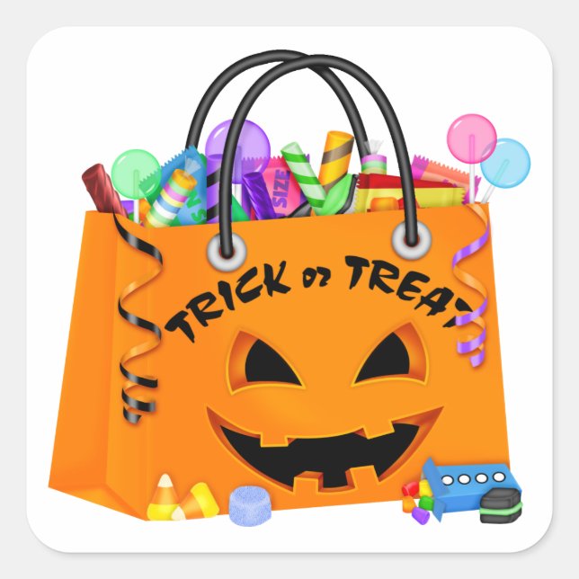 Adesivo Quadrado Vinheta Halloween - SRF (Frente)