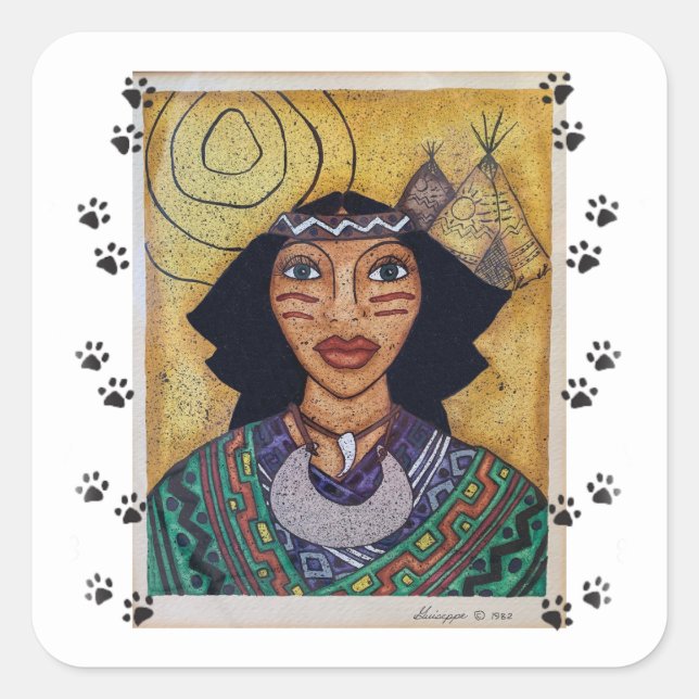 Adesivo Quadrado Vinheta indiana (Frente)