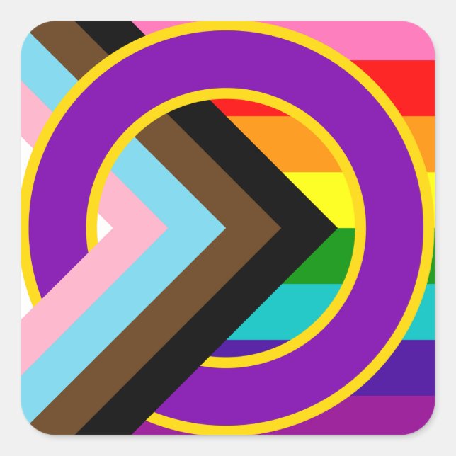 Adesivo Quadrado Vinheta Indicador de Orgulho Retroativo 8 Inclusiv (Frente)