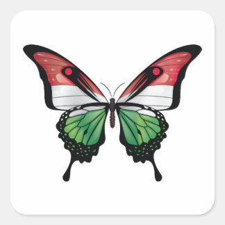 Adesivo Quadrado Vinheta Indicadora da Borboleta