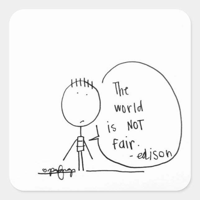 Adesivo Quadrado Vinheta injusta (Frente)