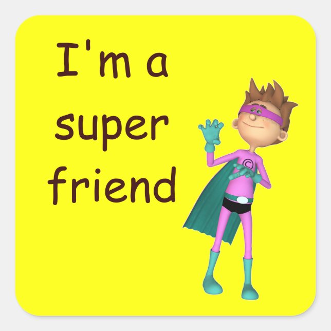 Adesivo Quadrado Vinheta inspiradora de freindship (Frente)