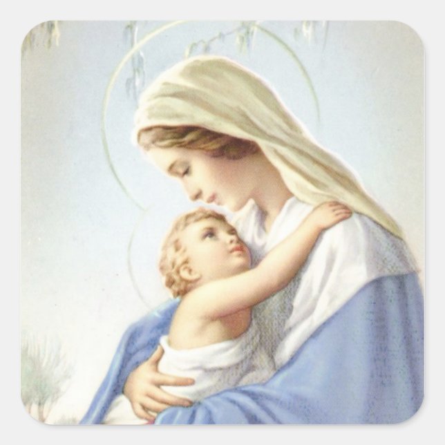 Adesivo Quadrado Vinheta-mãe e criança (Frente)