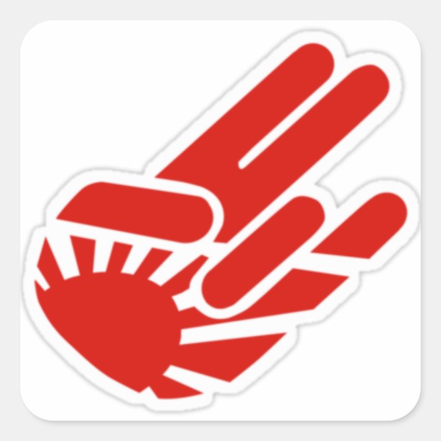 Adesivo Quadrado Vinheta Mão do JDM (Frente)