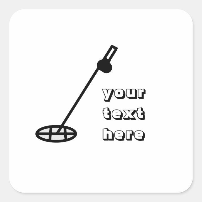 Adesivo Quadrado Vinheta mínima detectora de metal (Frente)