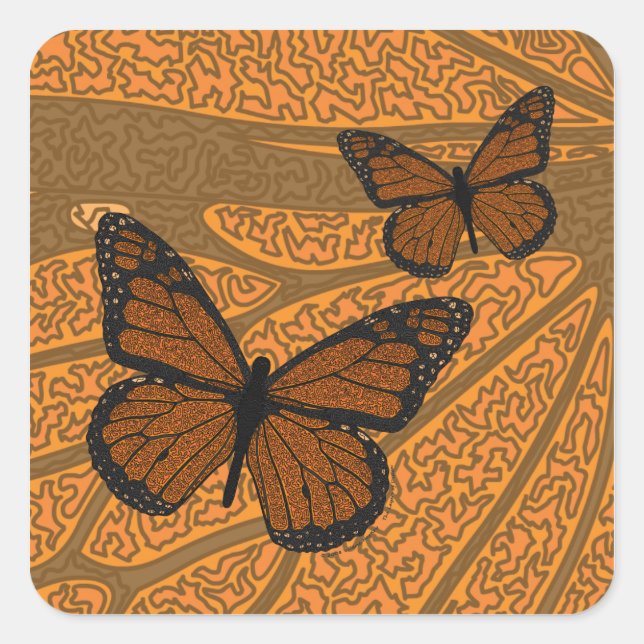 Adesivo Quadrado Vinheta Monarca Doodal (Frente)