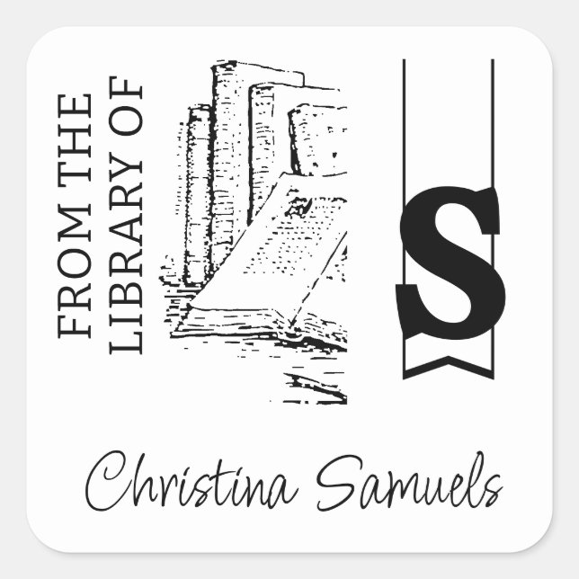 Adesivo Quadrado Vinheta Monograma (Frente)