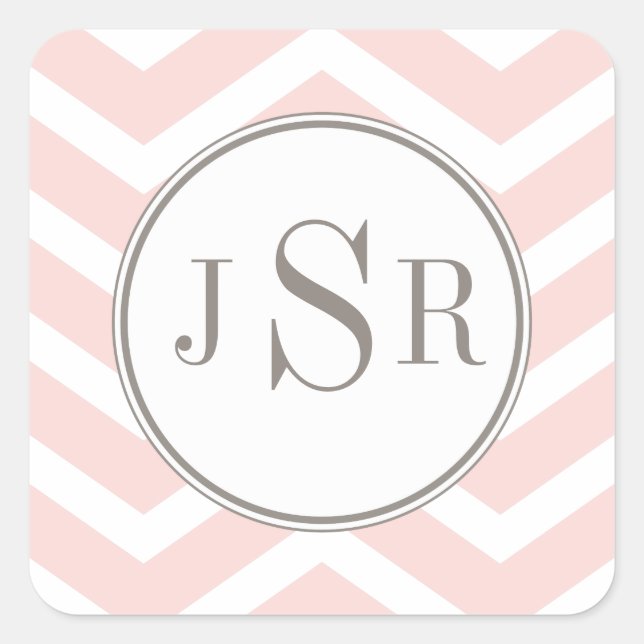 Adesivo Quadrado Vinheta Monograma Chevron (Frente)