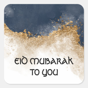 Adesivo Quadrado Vinheta MUBARAK EID PERSONALIZADA, MODERNA WATERCO