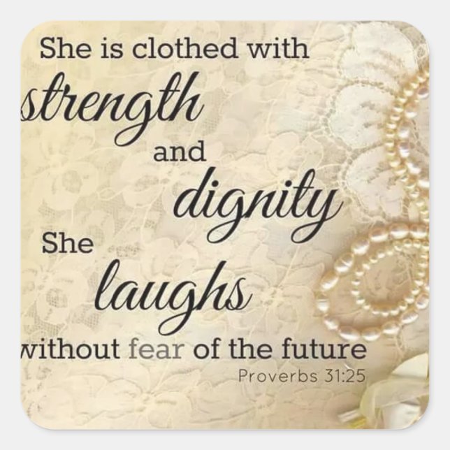 Adesivo Quadrado Vinheta Mulher Forte (Frente)