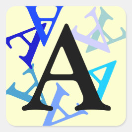 Adesivo Quadrado Vinheta - Múltiplas letras