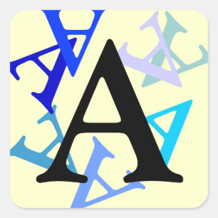 Adesivo Quadrado Vinheta - Múltiplas letras