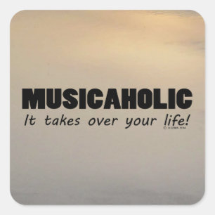 Adesivo Quadrado Vinheta Musicaholic Life Square