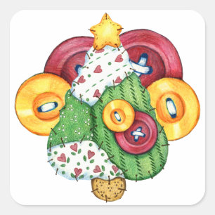 Adesivo Quadrado Vinheta Natal - SRF