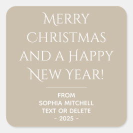 Adesivo Quadrado Vinheta natalícia de pedra calmo de Elegância sem 