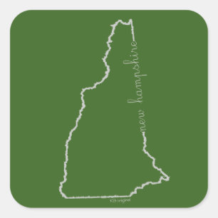 Adesivo Quadrado Vinheta New Hampshire