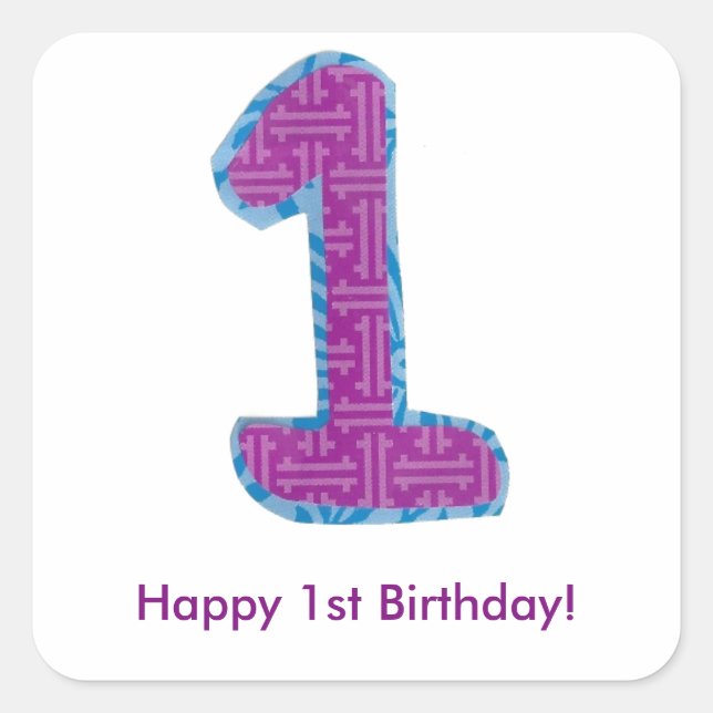 Adesivo Quadrado Vinheta Número Um (Frente)