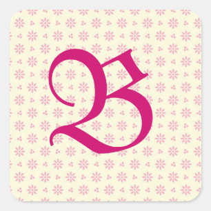 Adesivo Quadrado Vinheta Olheta Rosa Monograma