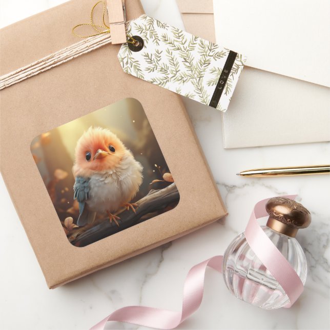 Adesivo Quadrado Vinheta-pássaro (Presentear)