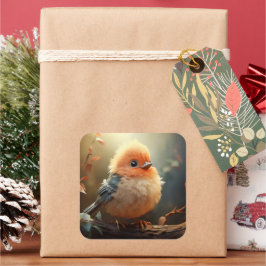 Adesivo Quadrado Vinheta-pássaro