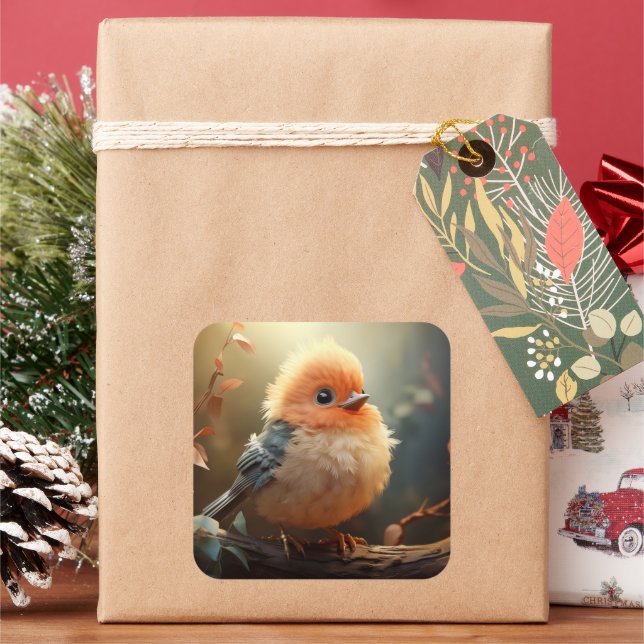 Adesivo Quadrado Vinheta-pássaro (Feriado)