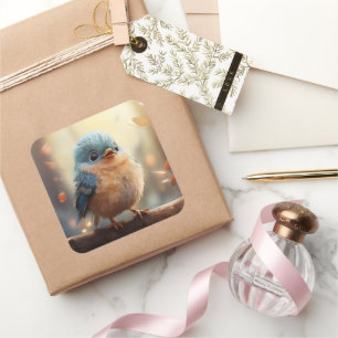 Adesivo Quadrado Vinheta-pássaro