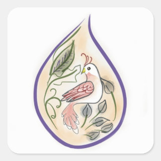 Adesivo Quadrado Vinheta-pássaro