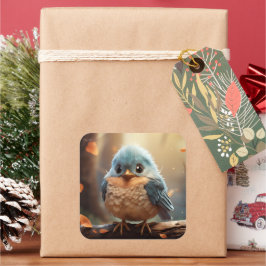 Adesivo Quadrado Vinheta-pássaro