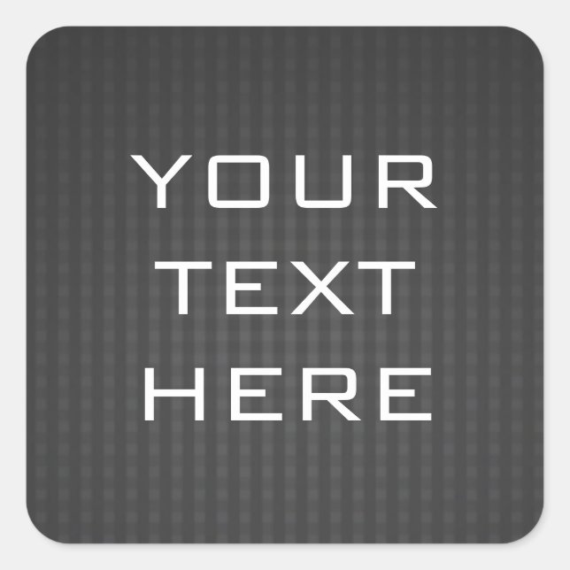 Adesivo Quadrado Vinheta Personalizada de Fundo da Xadrez Preta (Frente)