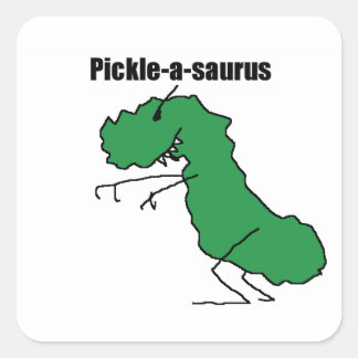 Adesivo Quadrado Vinheta-pickle-a-saurus