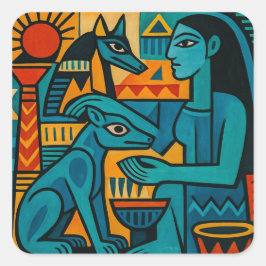 Adesivo Quadrado Vinheta Premium Geométrica Anubis
