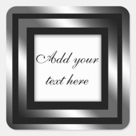 Adesivo Quadrado Vinheta-presente preto brilhante