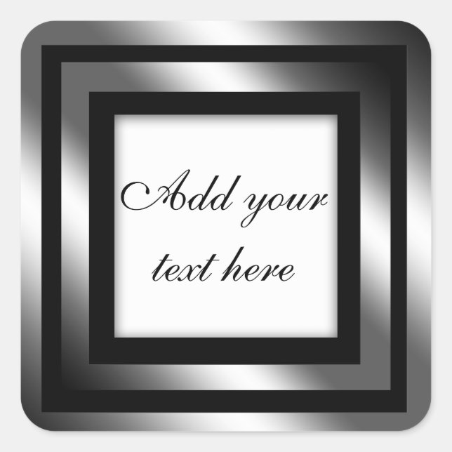 Adesivo Quadrado Vinheta-presente preto brilhante (Frente)