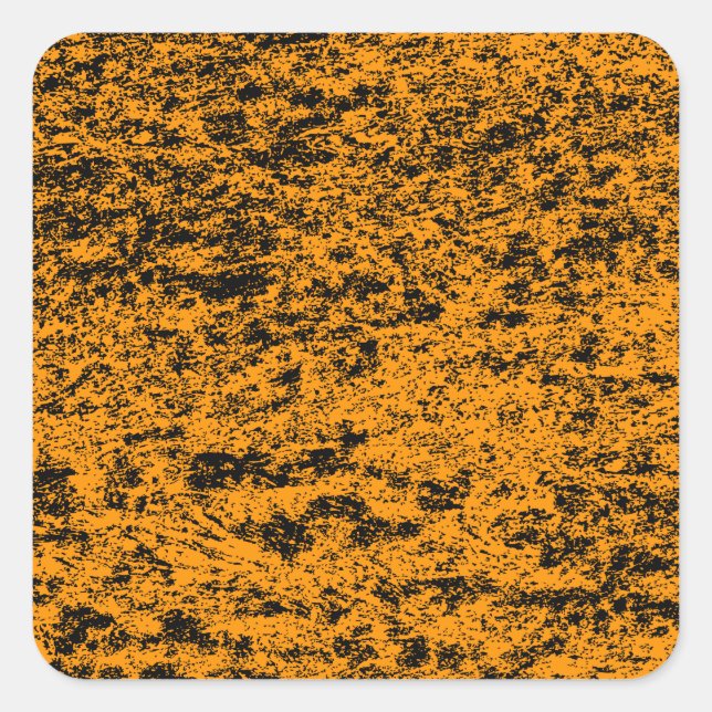 Adesivo Quadrado Vinheta Preta e Laranja Marble Square (Frente)